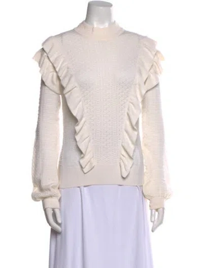 Pre-owned Chloé Wool Mock Neck Sweatshirt In Neutral