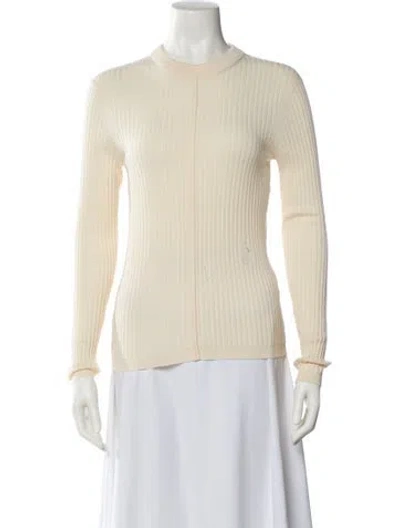Pre-owned Chloé Wool Mock Neck Top In Neutral