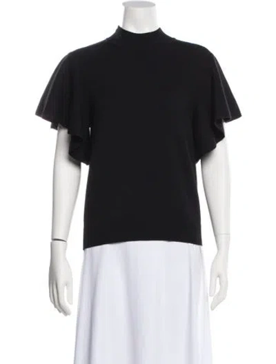 Pre-owned Chloé Wool Mock Neck T-shirt In Black