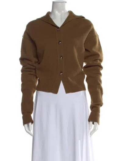 Pre-owned Chloé Wool Open Front Sweater In Brown