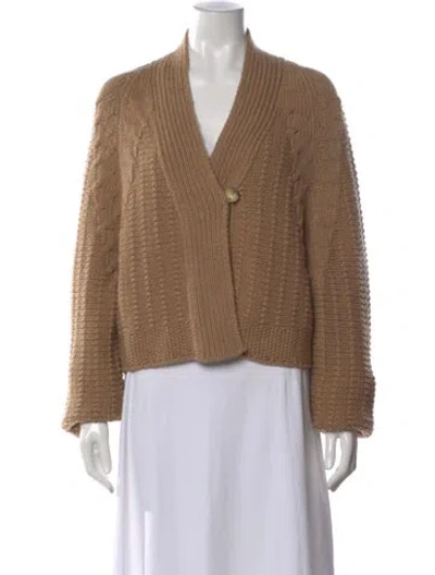 Pre-owned Chloé Wool Open Front Sweater In Neutral
