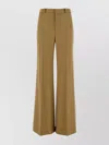 Chloé Chloe Khaki Cotton Wide Leg Pant In Brown