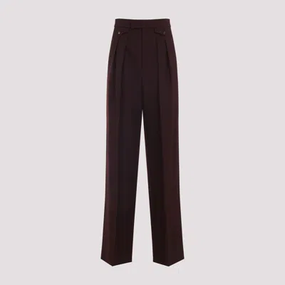 Chloé Dark Purple Wool Pants In Burgundy