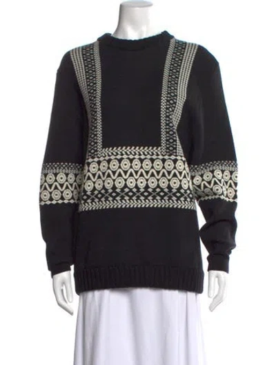 Pre-owned Chloé Wool Patterned Sweater In Black