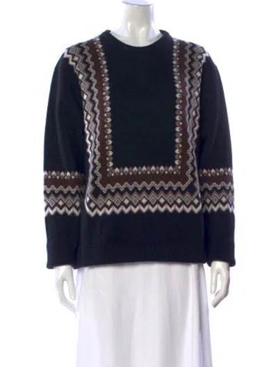 Pre-owned Chloé Wool Patterned Sweater In Blue