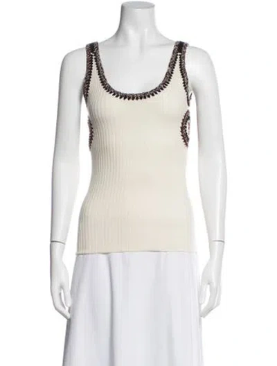 Pre-owned Chloé Wool Patterned Top In Neutral
