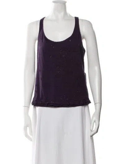 Pre-owned Chloé Wool Patterned Top In Purple