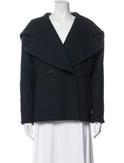 Pre-owned Chloé Wool Peacoat In Blue