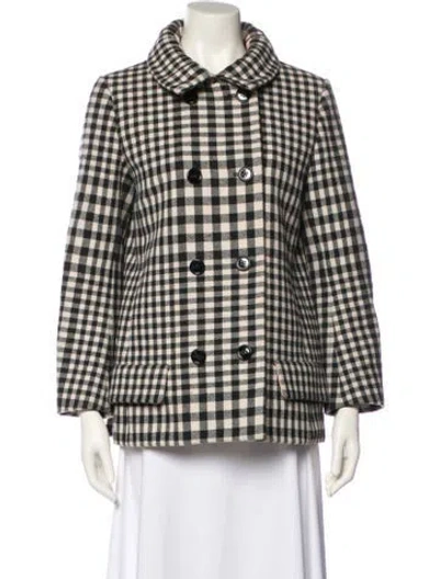 Pre-owned Chloé Wool Plaid Print Blazer In Black
