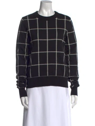 Pre-owned Chloé Wool Plaid Print Sweatshirt In Black