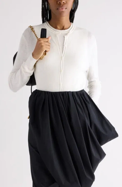 Chloé Wool Pointelle Underpinning Cardigan In White