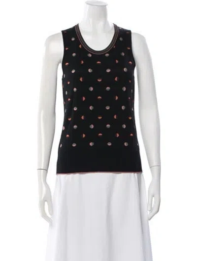 Pre-owned Chloé Wool Polka Dot Print Top In Blue