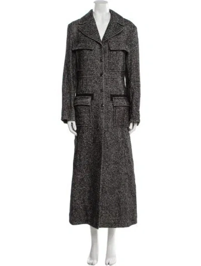 Pre-owned Chloé Wool Printed Coat In Gray