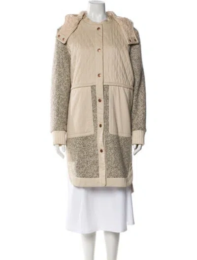 Pre-owned Chloé Wool Printed Coat In Neutral