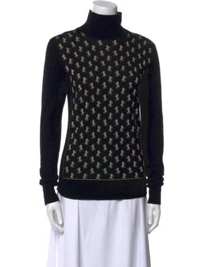 Pre-owned Chloé Wool Printed Sweater In Black