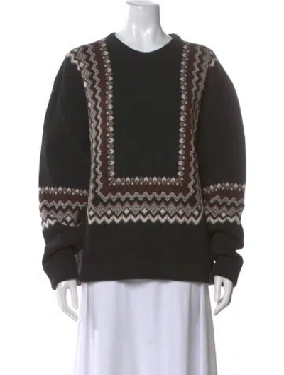 Pre-owned Chloé Wool Printed Sweater In Black