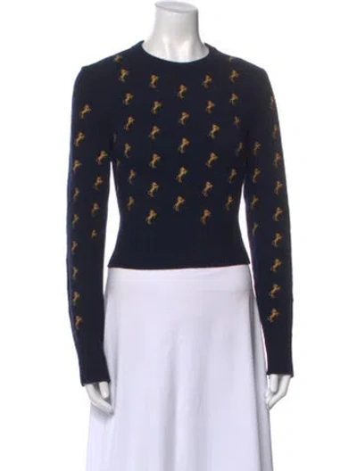 Pre-owned Chloé Wool Printed Sweater In Blue