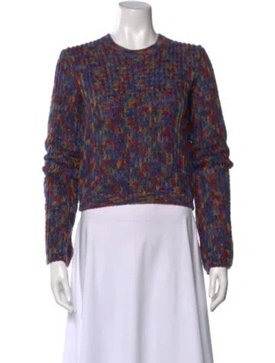 Pre-owned Chloé Wool Printed Sweater In Blue