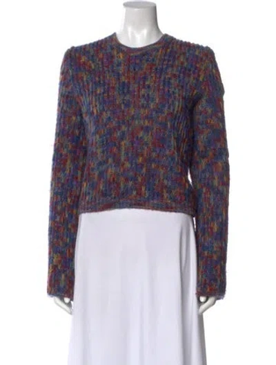 Pre-owned Chloé Wool Printed Sweater In Blue