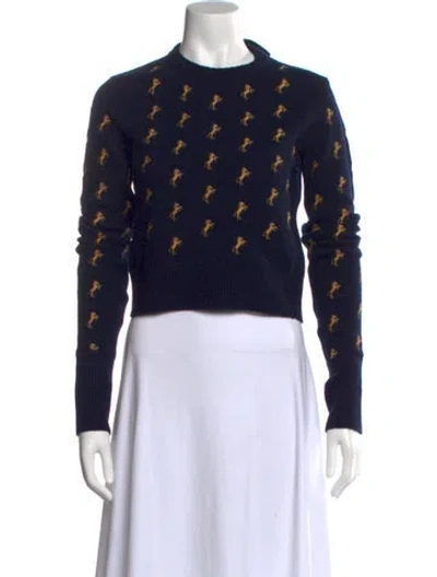 Pre-owned Chloé Wool Printed Sweater In Blue