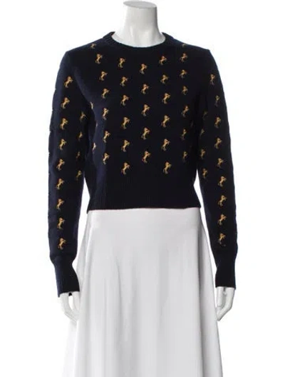 Pre-owned Chloé Wool Printed Sweater In Blue