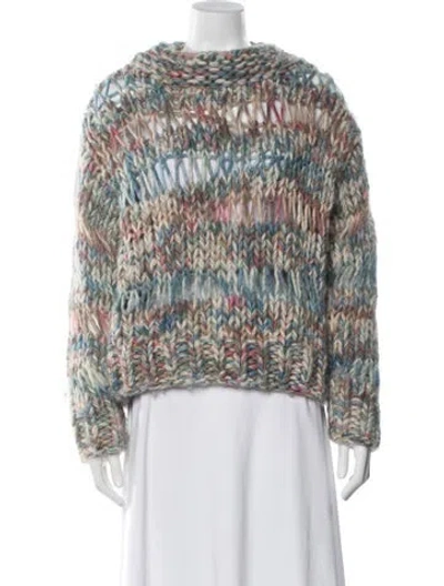 Pre-owned Chloé Wool Printed Sweater In Blue