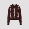 Chloé Chloe Argyle-intarsia Wool And Cashmere-blend Jumper In Burgundy