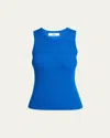 Chloé Crew-neck Tank Top In A Wool Knit In Blue