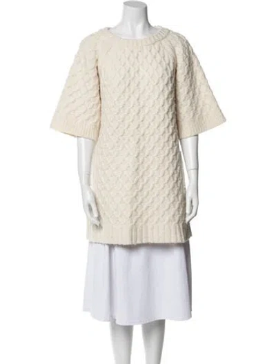 Pre-owned Chloé Wool Scoop Neck Sweater In Neutral