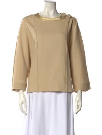 Pre-owned Chloé Wool Scoop Neck Sweatshirt In Neutral
