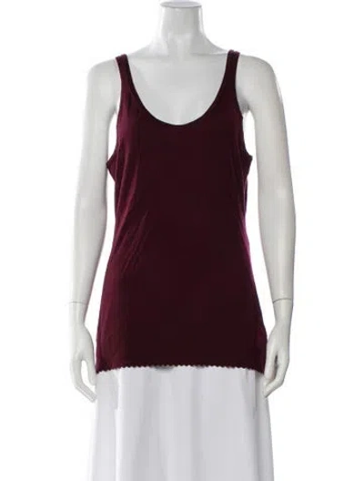 Pre-owned Chloé Wool Scoop Neck Top In Burgundy
