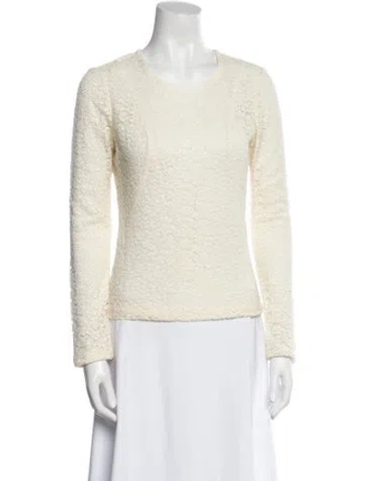 Pre-owned Chloé Wool Scoop Neck Top In Neutral