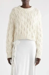 Chloé Iconic Milk Short Knitted Sweater In Iconic Milk