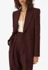 Chloé Suits Sigle Breasted Blazer Jackets Bordeaux In Brown