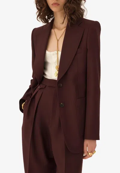 CHLOÉ WOOL SINGLE-BREASTED TAILORED BLAZER