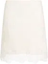 Chloé Guipure Lace-trimmed Ribbed Wool Mini Skirt In White