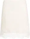Chloé Guipure Lace-trimmed Ribbed Wool Mini Skirt In White