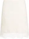 Chloé Guipure Lace-trimmed Ribbed Wool Mini Skirt In White