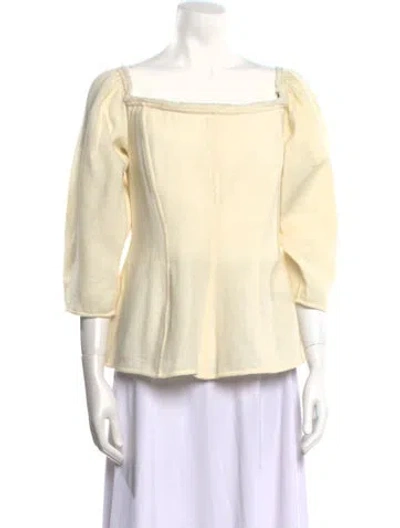 Pre-owned Chloé Wool Square Neckline Blouse In Neutral