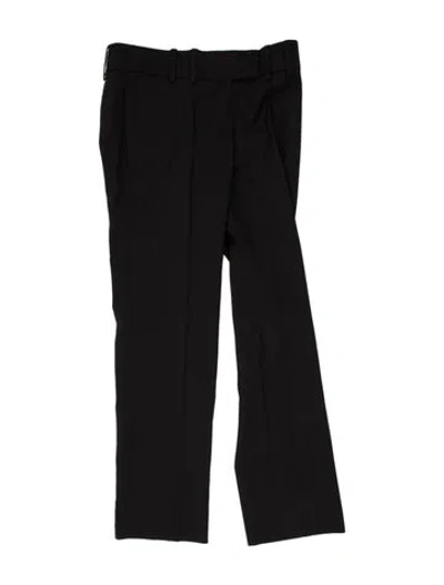 Pre-owned Chloé Wool Straight Leg Pants In Black