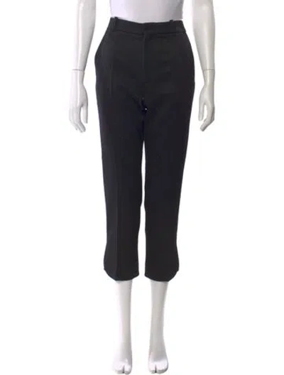 Pre-owned Chloé Wool Straight Leg Pants In Black