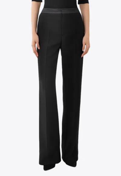 Chloé Women's Wool-blend Wide-leg Trousers In Black
