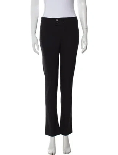 Pre-owned Chloé Wool Straight Leg Pants In Gray