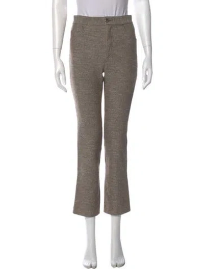 Pre-owned Chloé Wool Straight Leg Pants In Gray