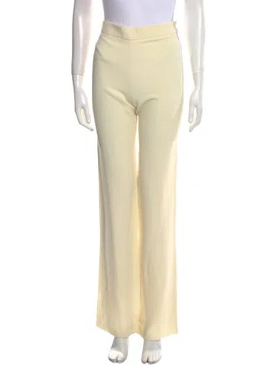 Pre-owned Chloé Wool Straight Leg Pants In Neutral
