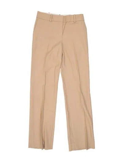 Pre-owned Chloé Wool Straight Leg Pants In Neutral
