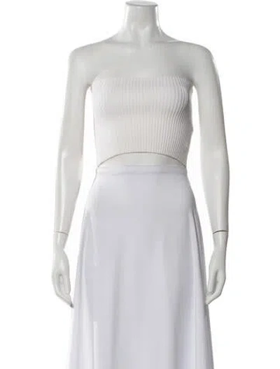 Pre-owned Chloé Wool Strapless Crop Top W/ Tags In Neutral