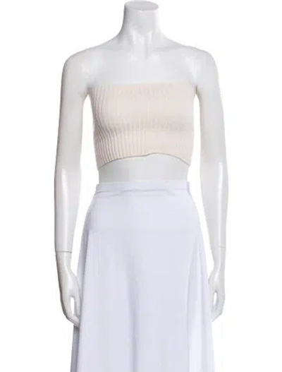 Pre-owned Chloé Wool Strapless Crop Top In White
