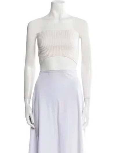 Pre-owned Chloé Wool Strapless Crop Top In White