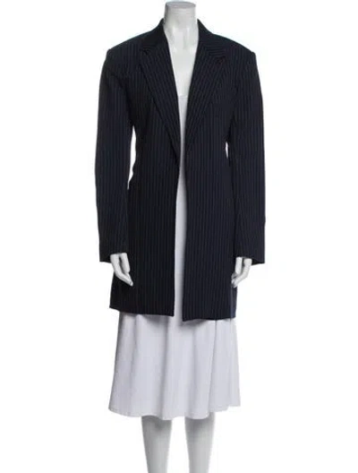 Pre-owned Chloé Wool Striped Blazer In Blue